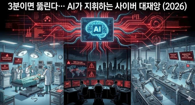 인공지능(AI)과 자동화 기술로 무장한 사이버 범죄 조직이 병원, 발전소 등 인간의 생명과 직결된 필수 사회 기반 시설을 새로운 먹잇감으로 조준하고 있다. 공격 속도가 사람이 대응할 수 없는 수준으로 빨라지면서 공공 안전마저 위협받는 실정이다. 이미지=제미나이3