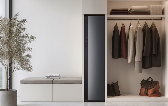 LG전자가 선보인 ‘2026 NEW LG 스타일러 오브제컬렉션’ 5벌식과 3벌식 신제품. 사진=LG전자