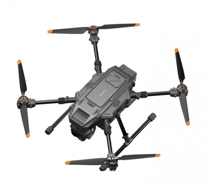 프리뉴가 생산하는 수색과 감시, 근거리 정찰용 멀티콥터 'PANDION Q 650'. 지난해 10월1일 열린 국군의 날 기념식에서 프리뉴 PANDION H 기체가 전시됐다. 사진=프리뉴