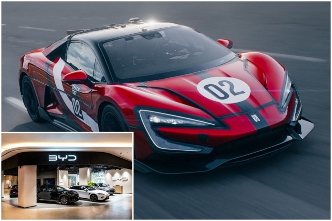 양왕 U9, 스타필드 명지 BYD 매장에 전시된 양왕 U9 사진=양왕, 도이치모터스