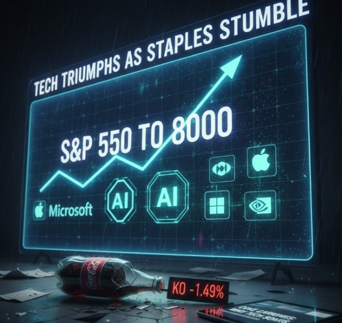 코카콜라의 실적 부진이 증시 자금 흐름을 다시 기술주로 되돌리는 결정적 신호탄이 됐다는 분석이 나온다. 이미지=제미나이3