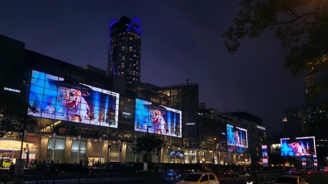 태국 파노라믹스 CTW(Pnoramix CTW)에서 진행 중인 3D 옥외광고 모습. 사진=삼성전자