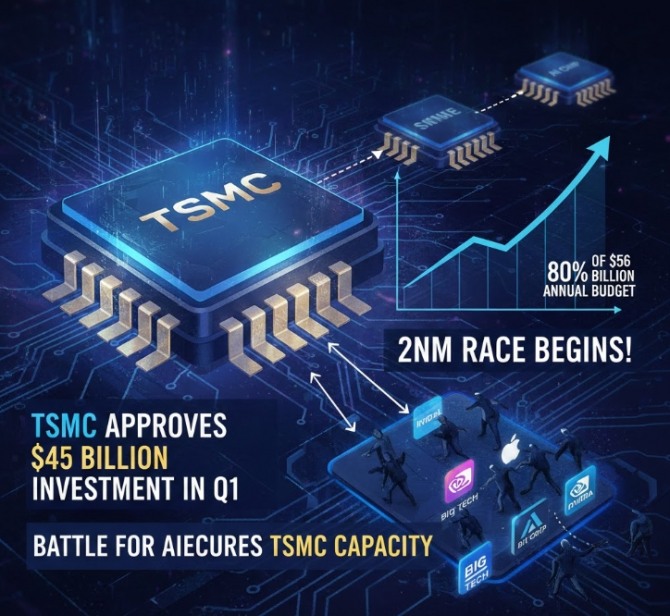 대만 반도체 제조업체(TSMC)가 일본 구마모토에서 열린 이사회에서 449억 6200만 달러 규모 자본 예산을 승인했다. 1분기에만 연간 예산의 80%가량을 조기 집행한다. 이미지=제미나이3