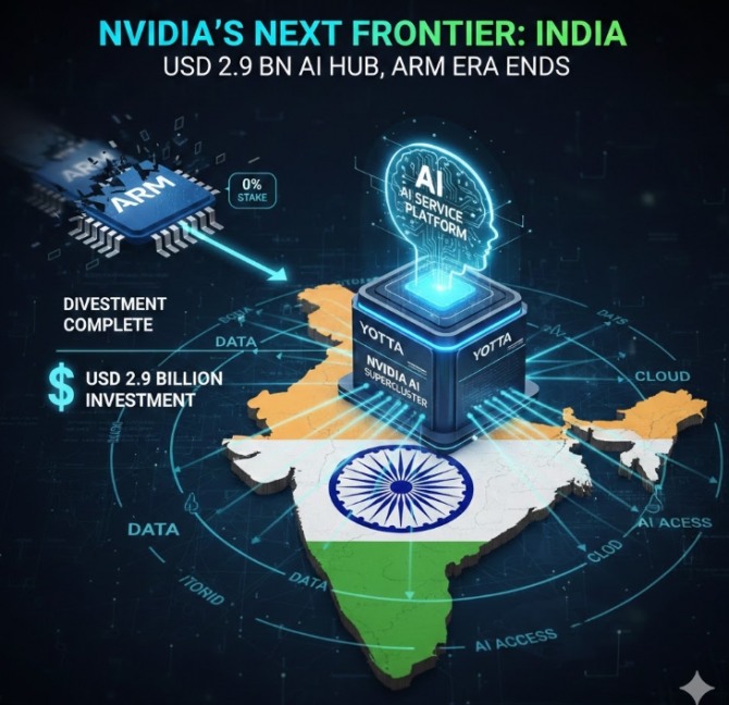 세계 최대 AI 칩 기업 엔비디아가 반도체 설계 자산(IP)에 대한 미련을 버리고, 인도라는 거대 시장의 인프라를 직접 장악하는 실리 노선으로 급선회했다. 이미지=제미나이3