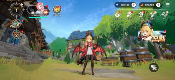 어비스디아 미디어 시연 중 초기 화면, 마을 월드맵을 캡처한 이미지. 사진=링게임즈