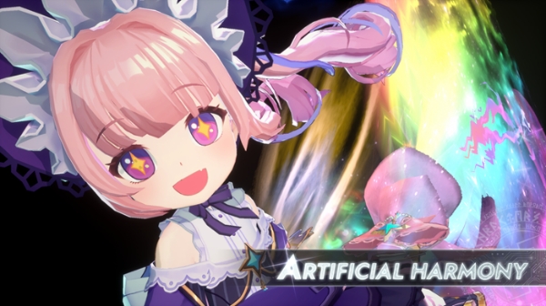 어비스디아의 캐릭터 '레이첼'의 '하모닉 스트라이크' 컷씬을 캡처한 이미지. 사진=링게임즈