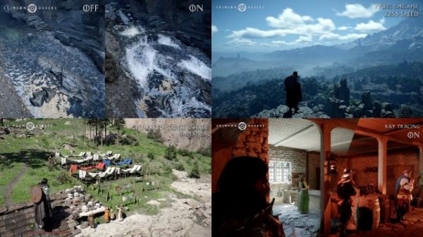 '붉은사막' 개발에 활용된 '블랙스페이스 엔진' 기술 시연 영상 갈무리. 사진=펄어비스