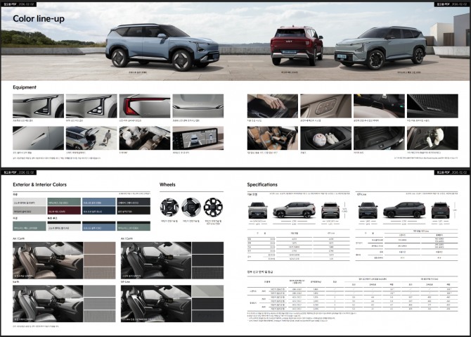기아 EV5 옵션 카달로그. 사진=기아 홈페이지