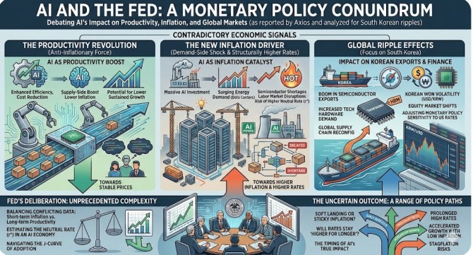 AI 열풍이 연준의 통화정책 결정에 전례 없는 복잡성을 더하고 있다. 이미지=제미나이3