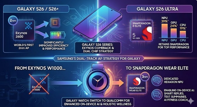 삼성전자가 차기 주력 스마트폰 갤럭시 S26 시리즈에 자체 개발 애플리케이션프로세서(AP)인엑시노스 2600을 탑재하기로 결정했다. 이미지=제미나이3