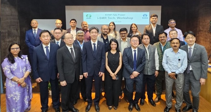 한국수력원자력은 지난 3일(현지시간) 인도 뭄바이에서 인도 최대 규모이자 가장 오래된 민간 에너지 회사인 타타 파워(Tata Power)와 함께 '혁신형 소형모듈원자로(i-SMR) 기술 워크숍'을 개최했다. 사진=한수원