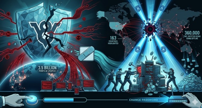 스마트폰과 노트북으로 뉴스를 보고 쇼핑을 즐기는 동안, 당신의 기기는 이미 해커의 표적이 되어 있을 수 있다. 전 세계 인터넷 사용자 절반이 넘는 35억 명이 쓰는 구글 크롬(Chrome) 브라우저에서 실제 공격에 악용 중인 치명적 결함 두 건이 동시에 확인됐다. 이미지=제미나이3