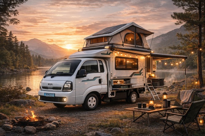 기아 봉고III EV 캠핑카 제작 구상도 사진=AI 제작