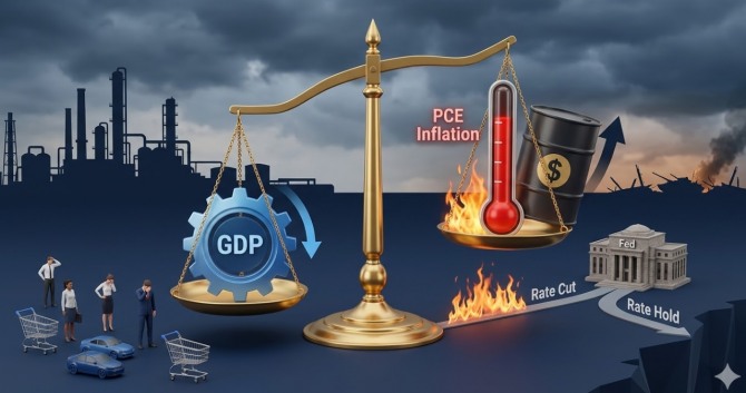 1970년대 오일쇼크 이후 약 반세기 만에 미국 경제에 '스태그플레이션(stagflation·경기 침체 속 물가 상승)'의 그림자가 다시 드리우고 있다. 이미지=제미나이3