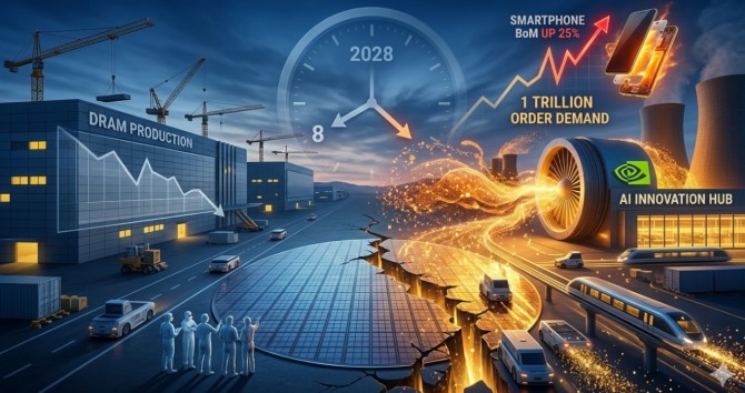 삼성전자와 SK하이닉스가 현재의 DRAM 수요 급증이 장기화되지 않을 수 있다는 판단 아래 설비투자 계획을 대폭 재검토하고 있는 것으로 알려졌다. 이미지=제미나이3