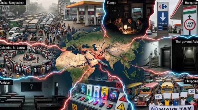 이란 전쟁의 여파로 중동발 원유·천연가스 공급이 사실상 멈추면서 전 세계 에너지 시장이 격변의 소용돌이에 빠졌기 때문이다. 배럴당 유가는 연일 사상 최고치를 경신 중이고, 각국 정부는 시민의 일상을 직접 통제하는 강제 절약 조치를 쏟아내고 있다. 이미지=제미나이3