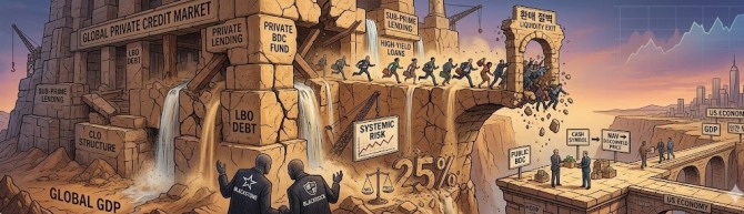 중위험·중수익의 대명사로 각광을 받았던 사모 대출 시장이 흔들리고 있다. 사실상 환금이 어려운 비유동성 자산에 억지로 유동성을 부여한 설계 결함이, 고금리 장기화와 경기 둔화라는 외부 충격을 만나 균열을 드러내기 시작했기 때문이다. 이미지=제미나이3