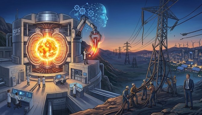 인공지능(AI) 기술이 핵융합로 내부의 까다로운 물리 현상을 해결하며 상용화 속도를 높이고 있지만, 이를 실제 전력망에 연결해 각 가정에 전기를 보내기까지는 여전히 거대한 기술적·경제적 장벽이 가로막고 있다. 이미지=제미나이3