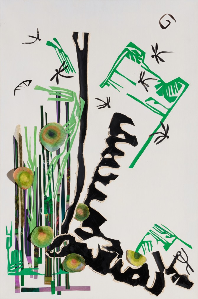 The rhythm of lifeⅠ-2 (80x53cm) acrylic paint, pasted paper on canvas, 2023-26 (1)