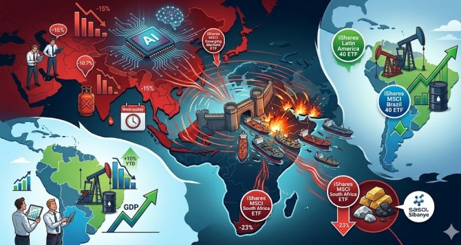 중동 전쟁이 호르무즈 해협을 병목으로 만들고 국제 유가를 끌어올리면서 에너지 수입 의존도가 높은 한국 증시는 이달 들어 15%나 밀려났다. 그러나 우량 반도체주를 저렴하게 확보할 수 있는 기회라는 분석이 여전히 힘을 얻고 있다. 이미지=제미나이3