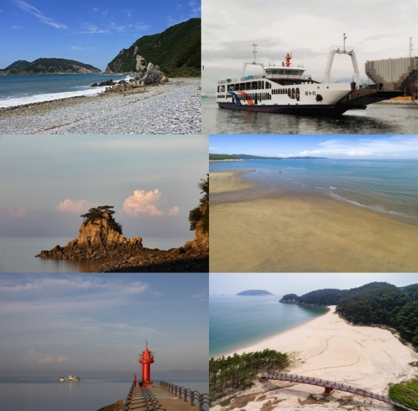 능동 자갈마당과 선미도 및 해누리호와 서포리 해수욕장 등 전경. 사진=인천투어