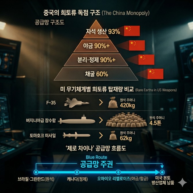 중국의 희토류 독점구조. 인포그래픽=글로벌이코노믹/구글 제미나이