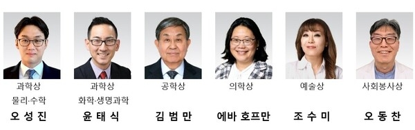 2026 삼성호암상 수상자로 선정된 6명. 사진=호암재단