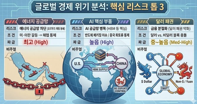 글로벌 경제위기 3대 핵심 리스크. 도표=글로벌이코노믹 