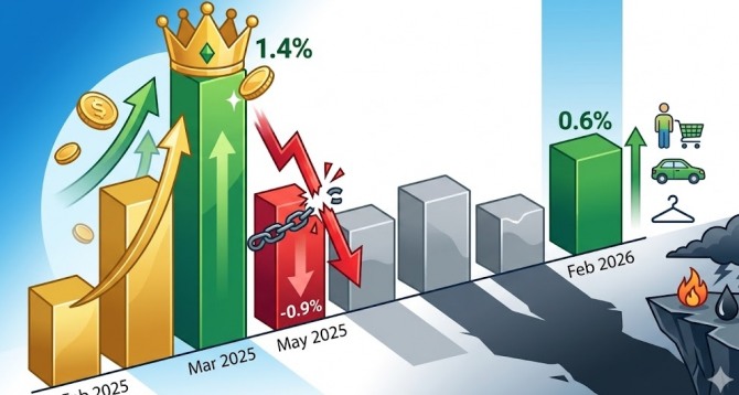 지난 2월 미국 소매 판매가 전월 대비 0.6% 반등하며 시장의 우려를 일단 잠재웠지만, 이를 경기 회복의 신호로 해석하기에는 시차가 존재한다. 이번 지표는 이란-이스라엘 충돌에 따른 에너지 가격 급등과 주식시장의 조정이 본격화되기 전의 성적표이기 때문이다. 이미지=제미나이3