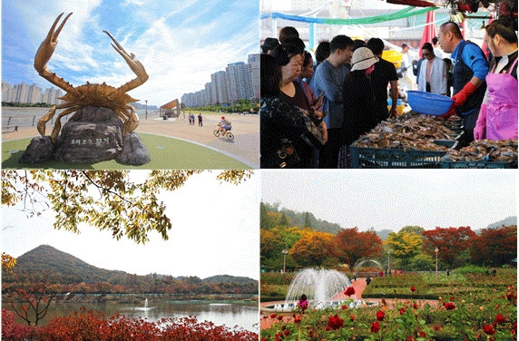 소래 해오름 광장과 어시장 및 소래습지생태공원 전경. 사진=인천 남동구