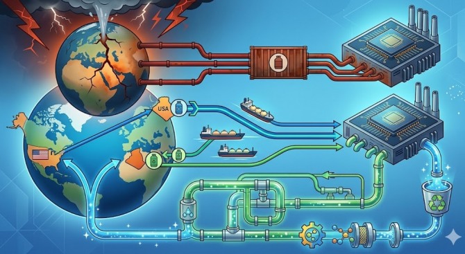 반도체 초미세 공정의 필수 소재인 헬륨 공급망에 비상이 걸렸다. 삼성전자와 SK하이닉스는 이란발 지정학적 리스크가 고조됨에 따라 카타르 등 중동에 치우친 헬륨 수입 구조를 미국과 아프리카로 분산하고, 버려지는 가스를 다시 쓰는 ‘재활용 기술’을 전면 도입하는 등 공급망 재편에 사활을 걸고 있다. 이미지=제미나이3