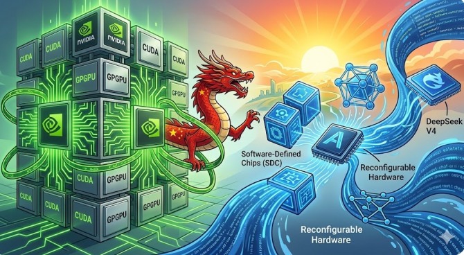 미국의 고강도 반도체 수출 규제가 중국의 기술 생태계를 조이는 가운데, 중국이 단순한 하드웨어 추격을 넘어 전 세계 AI 개발의 사실상 표준인 엔비디아의 소프트웨어 생태계 '쿠다(CUDA)' 자체를 무력화하는 '제3의 길'을 공식화했다. 이미지=제미나이3