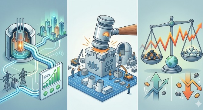 중동발 화석연료 가격 불안이 장기화하는 가운데, 인도와 베트남이 같은 날 원전 개발의 중대 분기점을 동시에 통과했다. 인도는 투입 연료보다 더 많은 에너지를 생산하는 고속증식로 기술 자립에 성공했고, 베트남은 10년 넘게 중단됐던 원전 부지 보상을 완전히 마무리했다. 이미지=제미나이3 