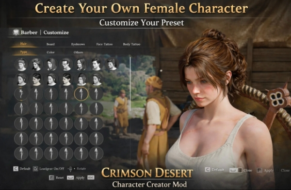 넥서스 모드 플랫폼에 올라온 붉은사막 여성 캐릭터 MOD 이미지. 사진=넥서스 모드 화면 캡처