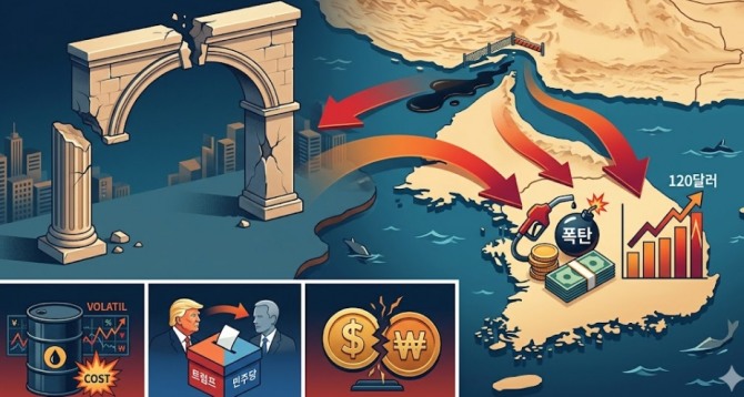 중동발 지정학적 리스크 완화를 기대했던 글로벌 금융 시장에 찬물이 끼얹어졌다. 제이디 밴스 미국 부통령이 이끄는 협상단이 이란과의 21시간 ‘끝장 협상’에서 합의점을 찾지 못한 채 빈손으로 복귀하면서, 전 세계 에너지 공급망은 1970년대 오일 쇼크에 버금가는 불확실성 국면에 진입했다. 이미지=제미나이3