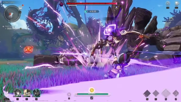 '몬길: 스타 다이브' 라이브 방송 중 공개된 전투 화면을 캡처한 것. 사진=넷마블