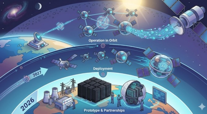 AI 연산 수요의 폭증으로 지상 데이터센터가 전력 부족과 환경 규제라는 이중 병목에 봉착한 가운데, 이스라엘 우주 컴퓨팅 기업 라몬스페이스(Ramon.Space)와 대만 폭스콘 그룹 자회사 인그라시스(Ingrasys)가 2027년 궤도 데이터센터 프로토타입의 첫 발사를 목표로 협력을 대폭 확대한다. 이미지=제미나이3