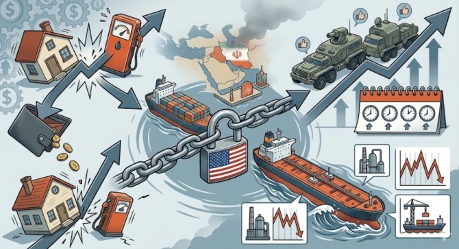 중동발 지정학적 리스크 완화를 기대했던 글로벌 금융 시장에 찬물이 끼얹어졌다. 미국 정부가 이란과의 협상 결렬에 따른 전격적인 '이란 항만 봉쇄' 카드를 꺼내 들면서 국제 유가는 배럴당 100달러 선을 위협받고 있으며, 뉴욕 증시 내 주요 방산주들은 실적 기대감과 불확실성 사이에서 요동치고 있다. 이미지=제미나이3