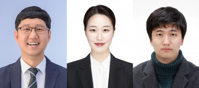UNIST(유니스트) 이상준 교수(왼쪽부터), UNIST(유니스트) 오수현 연구원, UNIST(유니스트)유경주 연구원. 사진=  UNIST(유니스트) 대외협력팀