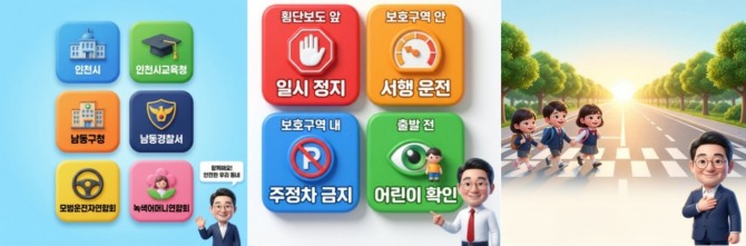 어린이 안전 교통문화 이미지.  사진=인천 정책 둘러보기 톡방
