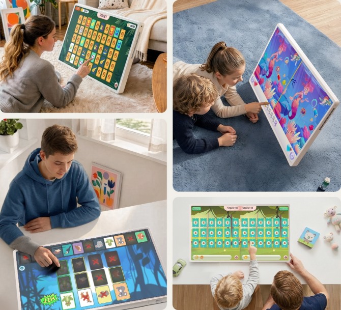 LG전자 모델들이 LG 스탠바이미 2 맥스를 다양한 용도로 즐기고 있다. 사진=LG전자