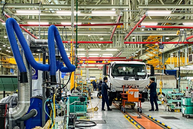 타타대우모빌리티, LD 공장 환경. 사진=박지수 기자