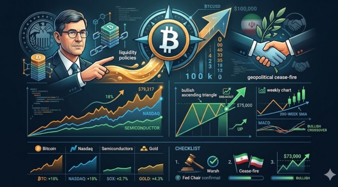 비트코인이 다시금 10만 달러 고지를 정조준했다. 이미지=제미나이3