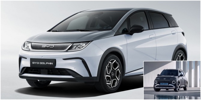 BYD 돌핀, 현대차 캐스퍼 일렉트릭(박스) 사진=각사