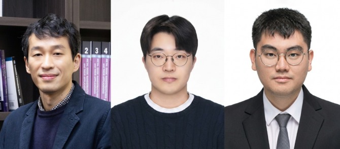 정창욱 울산과학기술원(UNIST) 교수(왼쪽부터), 이석기 울산과학기술원(UNIST) 연구원, 홍기용 울산과학기술원(UNIST) 연구원. 사진= 울산과학기술원(UNIST) 대외협력팁