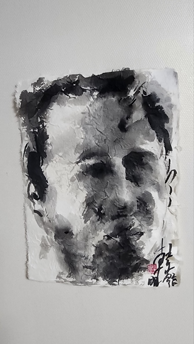 한명호의 '인물', ink  on  paper, 2026