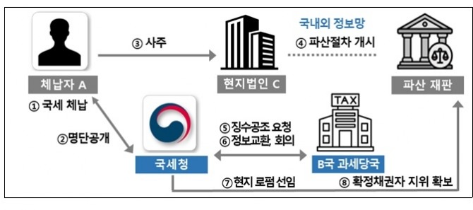 국세청이 대규모 사업을 벌이면서 세금을 납부하지 않은 사업가의 해외 파산절차에 참여하고 있다. 사진=국세청