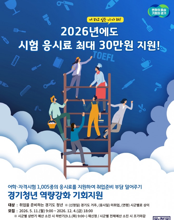 오산시 미취업 청년 어학·자격시험 응시료 지원 포스터. 자료=오산시