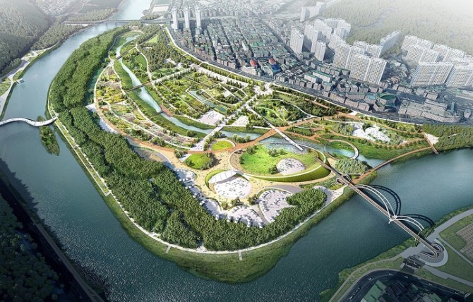 2028울산국제정원박람회 조감도. 울산시는 철도부지 활용과 매장유산 조사 등 핵심 절차를 단계적으로 추진하며 국제정원박람회 준비에 속도를 내고 있다. 자료=산림청