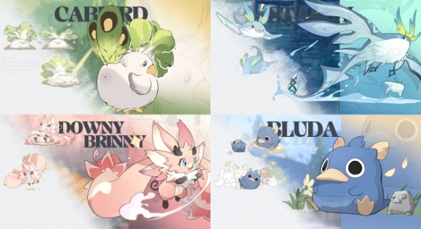 아주르 프로밀리아의 펫 생명체 '키보'들의 모습. 사진=만쥬게임즈